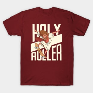 Funny Holy Roller Skateboarding Jesus // Christian Humor Jesus Joke T-Shirt